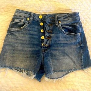 STS Blue Kate High Rise Cutoff Blue Jean Shorts Size 26 EUC